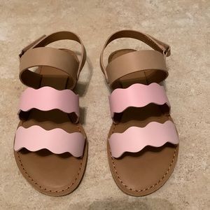 GAP little girl sandals tan and pink size 13